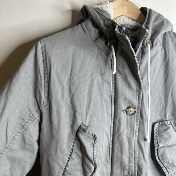 Vintage Y2K Abercrombie & Fitch Fur Lined Parka Jacket Womens M Green Bella Swan - Picture 3 of 16